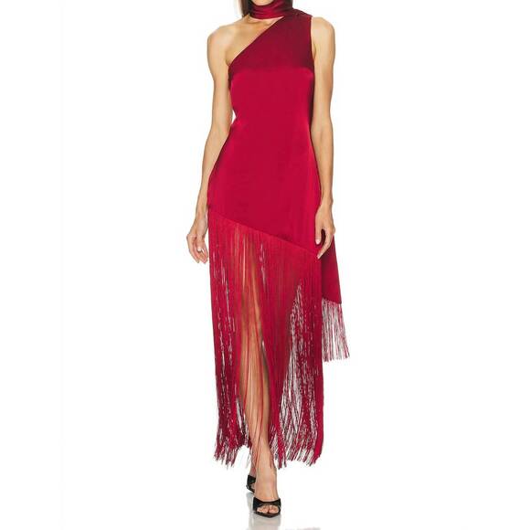 NEW MICHAEL COSTELLO cassis dress in dark red